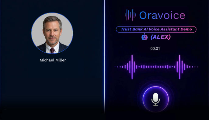 oravoice banking AI voice agent demo — customer call handling and lead capture