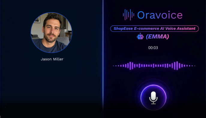 oravoice ecommerce AI voice agent demo — customer support and order handling