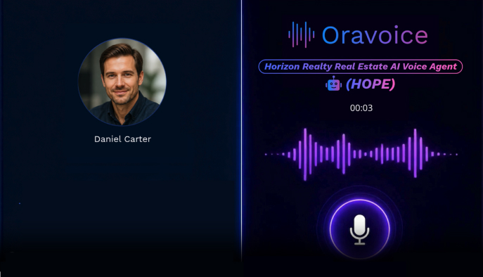 oravoice real estate AI voice agent demo — customer call handling and lead capture